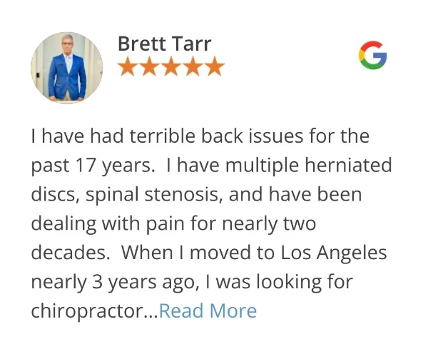 Google review of Brett Tarr