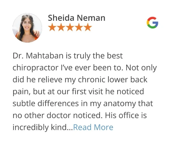 Foot & Ankle Pain 9 Google review of Sheida Neman